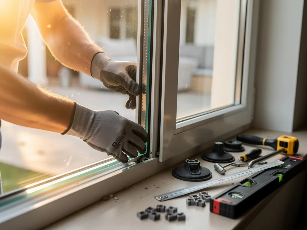 Intervention vitrier à Achères 78260 : artisan au travail